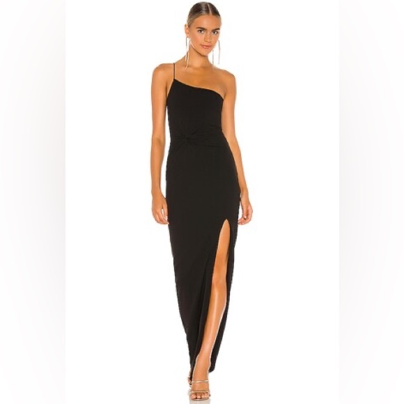 NWT NOOKIE Lust One-Shoulder Maxi Dress in Black Size M - Picture 1 of 10